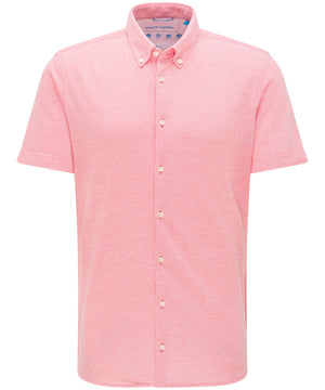 PIERRE CARDIN Slim Fit Kurzarm Hemd - Blush Linen Pink - 3621 27460.9077