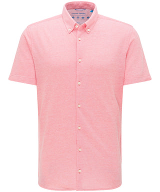 PIERRE CARDIN Slim Fit Kurzarm Hemd - Blush Linen Pink - 3621 27460.9077