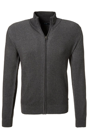 PIERRE CARDIN Travel Comfort Strickjacke Stehkragen - Smoky Thunder Gray - 55329 12549.2100
