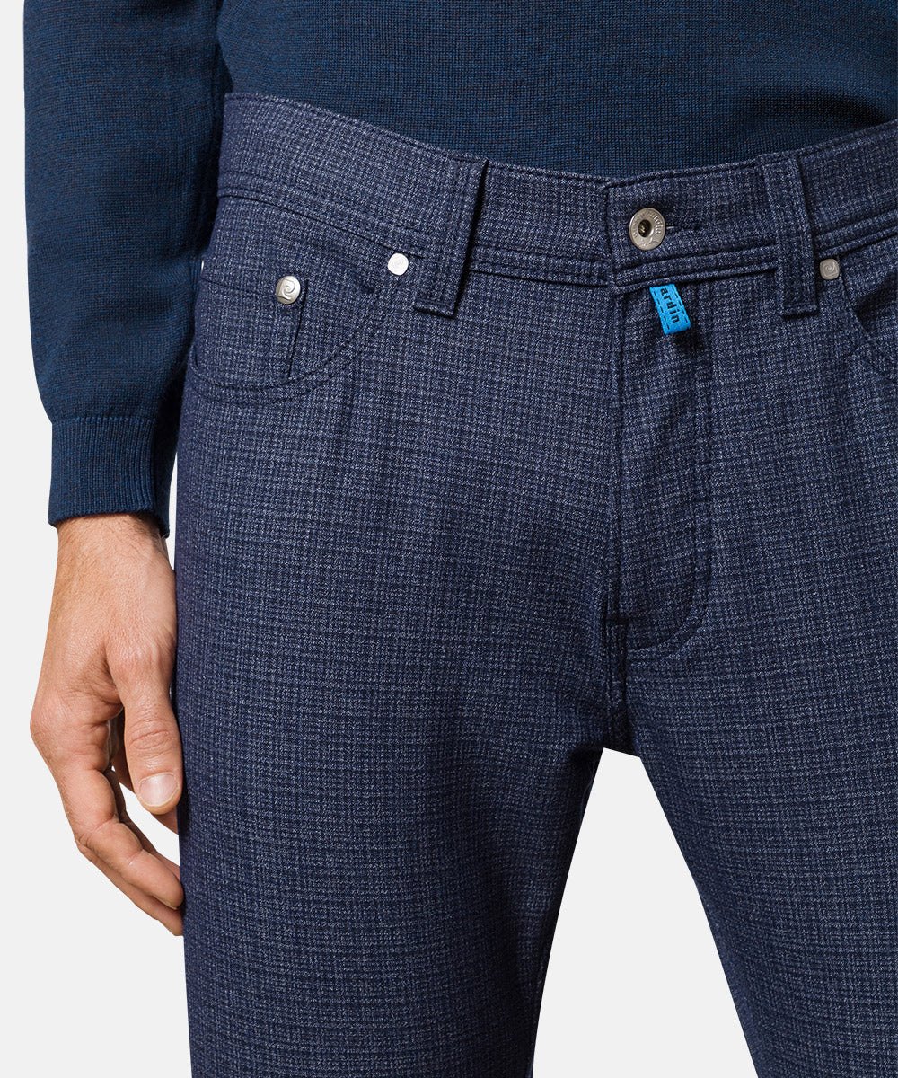 PIERRE CARDIN Lyon Five Pocket - Midnight Check Blue - 3454 4455.64 von Pierre Cardin