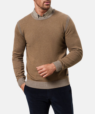 PIERRE CARDIN TRAVEL COMFORT Strickpullover Rundhals - Tobacco Heather Brown - 55300 12548.7304