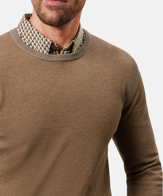 PIERRE CARDIN TRAVEL COMFORT Strickpullover Rundhals - Tobacco Heather Brown - 55300 12548.7304