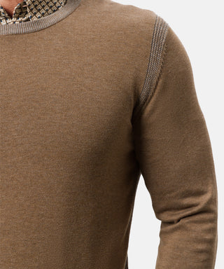 PIERRE CARDIN TRAVEL COMFORT Strickpullover Rundhals - Tobacco Heather Brown - 55300 12548.7304