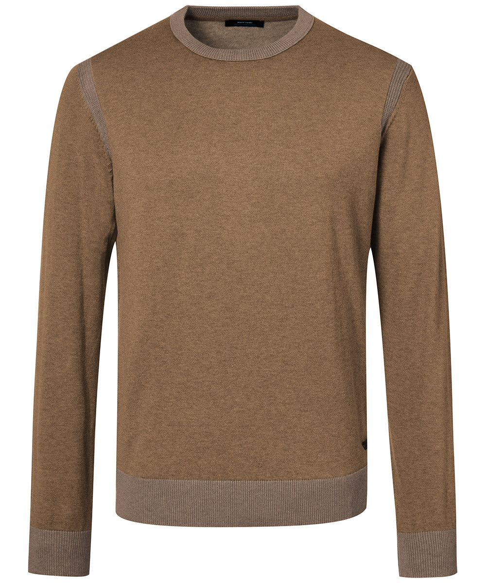 PIERRE CARDIN TRAVEL COMFORT Strickpullover Rundhals - Tobacco Heather Brown - 55300 12548.7304