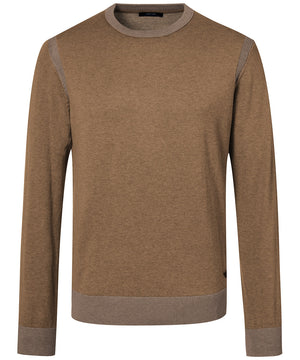 PIERRE CARDIN TRAVEL COMFORT Strickpullover Rundhals - Tobacco Heather Brown - 55300 12548.7304