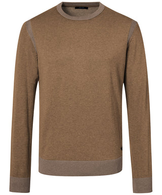 PIERRE CARDIN TRAVEL COMFORT Strickpullover Rundhals - Tobacco Heather Brown - 55300 12548.7304