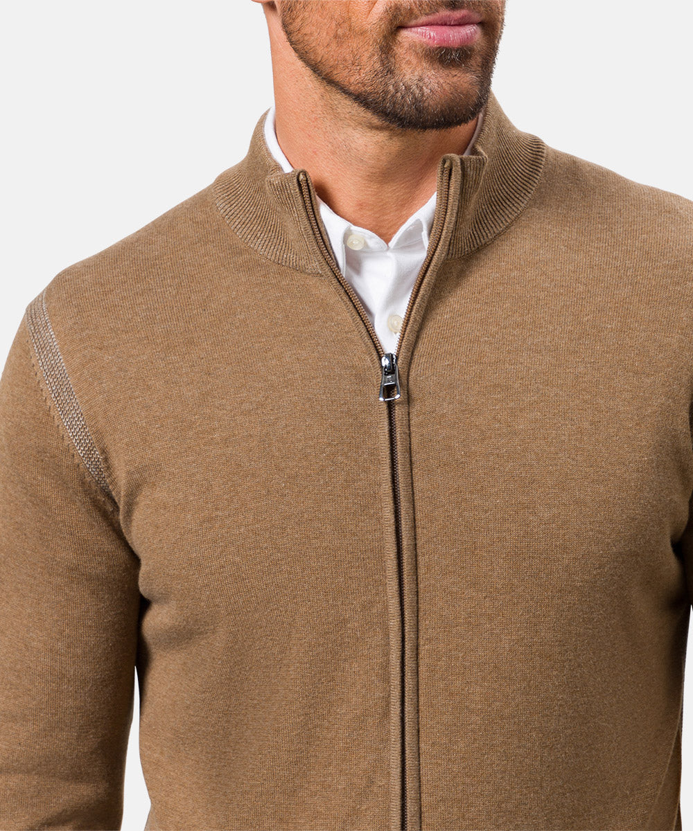 PIERRE CARDIN Strickjacke Stehkragen - Caramel Canyon - 55309 12548.7304 von Pierre Cardin