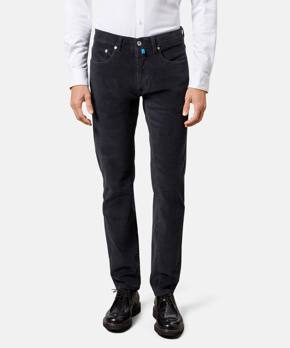 PIERRE CARDIN LYON Cord Hose - Midnight Charcoal Blue - 30947 777.84