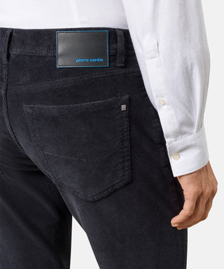 PIERRE CARDIN LYON Cord Hose - Midnight Charcoal Blue - 30947 777.84