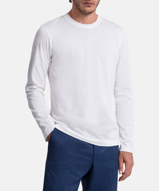 PIERRE CARDIN Longsleeve Shirt Rundhals - Bright Chalk White - 30250 3025.1019