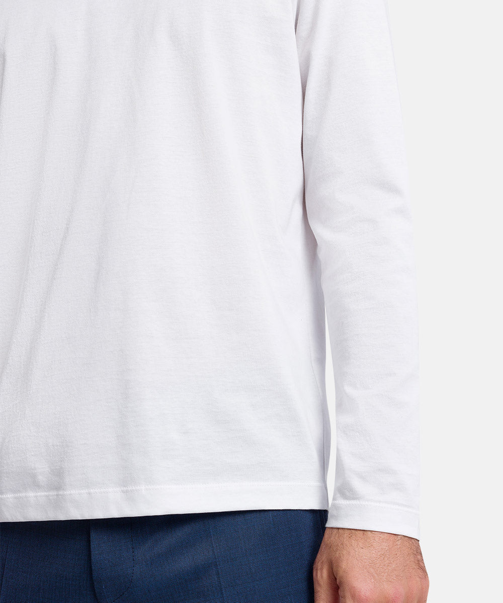 PIERRE CARDIN Longsleeve Shirt Rundhals - Bright Chalk White - 30250 3025.1019 von Pierre Cardin