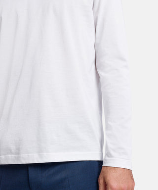 PIERRE CARDIN Longsleeve Shirt Rundhals - Bright Chalk White - 30250 3025.1019