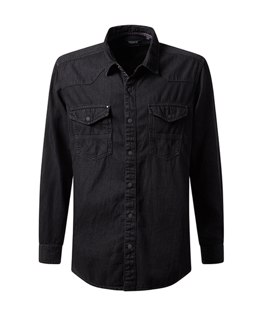 PIONEER SHIRT Langarm Jeanshemd - Nightwashed Charcoal - 40253 0000.9811
