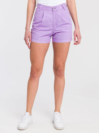 CROSS JEANS Pleated Chino Shorts - Lilac Dusk - B596-011