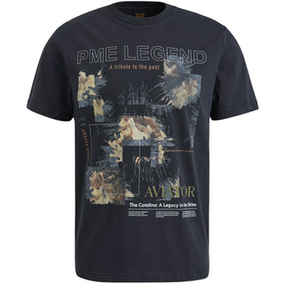 PME LEGEND Kurzarm Shirt Rundhals jersey digital print - Midnight Harbor Navy - PTSS2503570-5281