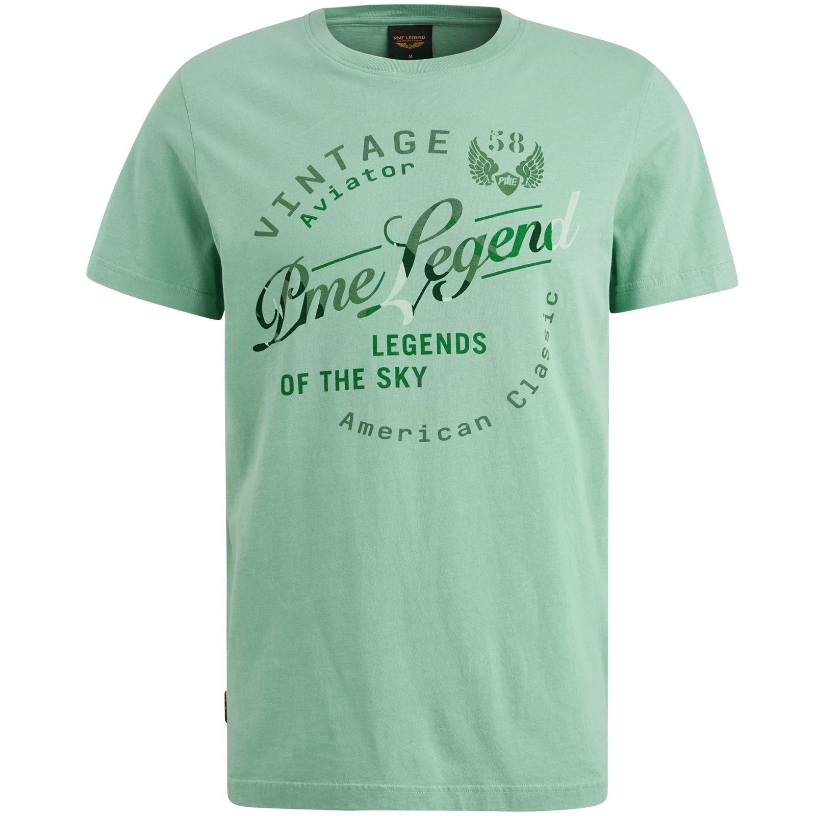 PME LEGEND Kurzarm Shirt Rundhals - Seafoam Horizon - PTSS2504596-5149