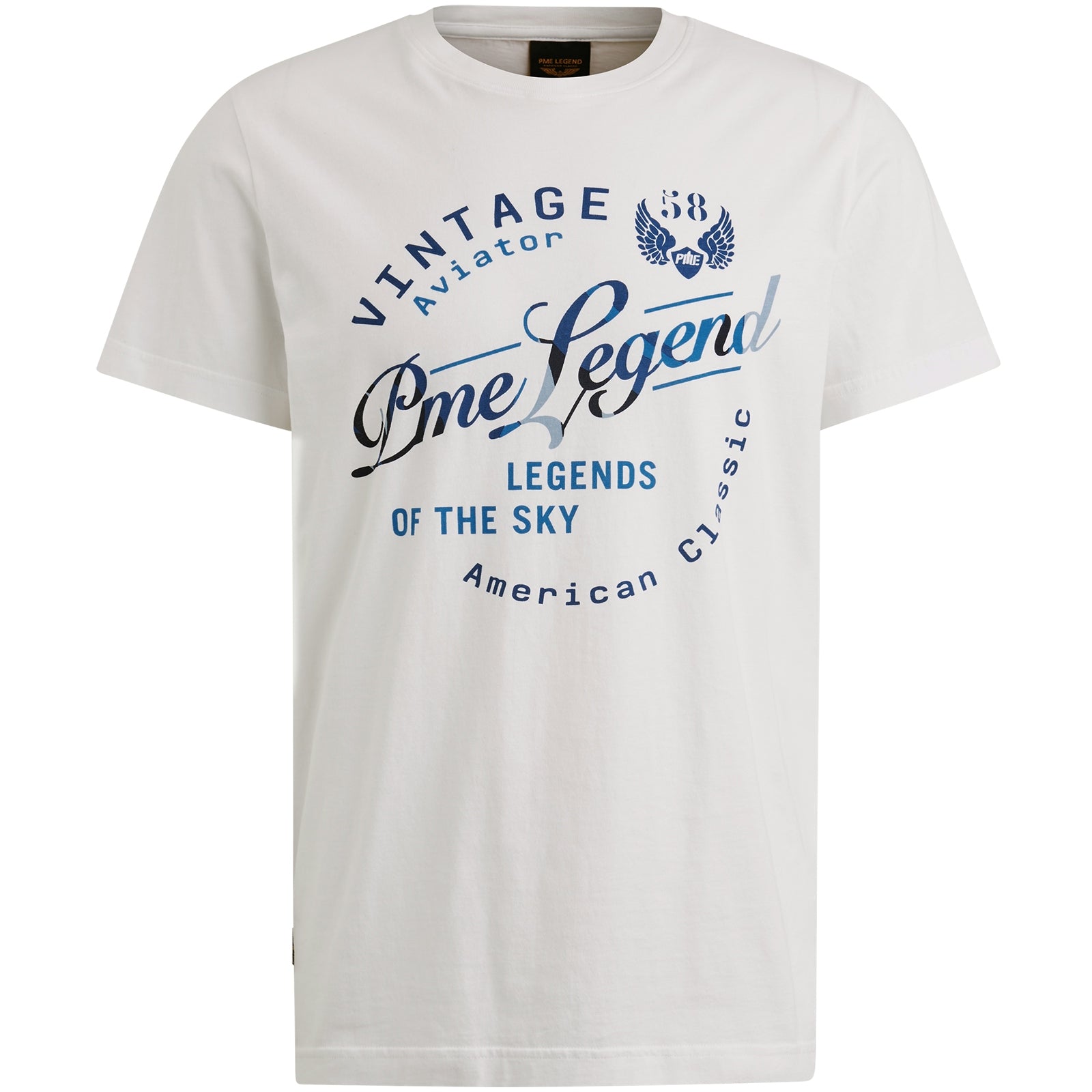 PME LEGEND Kurzarm Shirt Rundhals - Alabaster White Sky - PTSS2504596-7003
