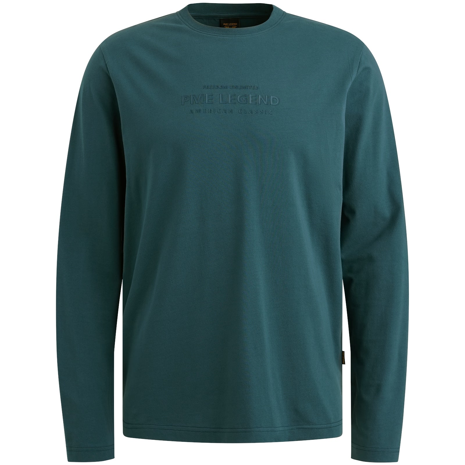 PME LEGEND Rundhals Longsleeve Pullover - Emerald Shore Blue - PTS2508570-5125