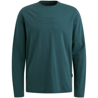 PME LEGEND Rundhals Longsleeve Pullover - Emerald Shore Blue - PTS2508570-5125
