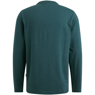 PME LEGEND Rundhals Longsleeve Pullover - Emerald Shore Blue - PTS2508570-5125
