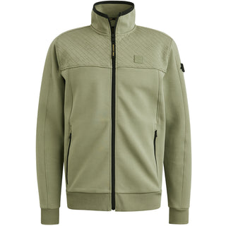 PME LEGEND Interlock Cardigan Sweatjacke - Sage Grid Olive - PSW2508437-6379