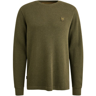 PME LEGEND Rundhals Strickpullover - Olive Grove Texture - PTS2508561-6416