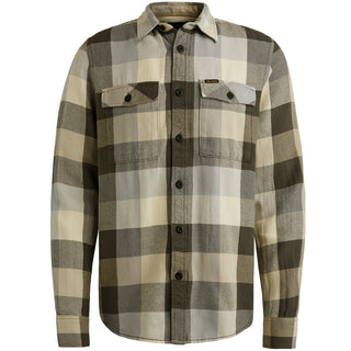 PME LEGEND Langarm Hemd - Sage Herringbone Brown - PSI2509236-8039
