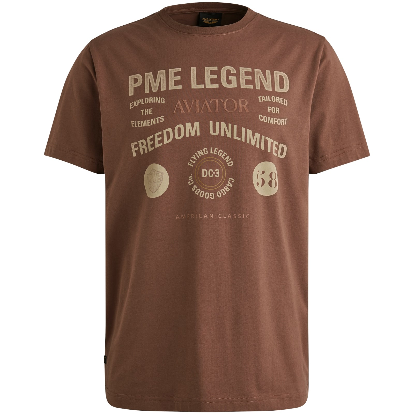 PME LEGEND Aviator T-Shirt - Bronze Sand Wave - PTSS2509566-8203