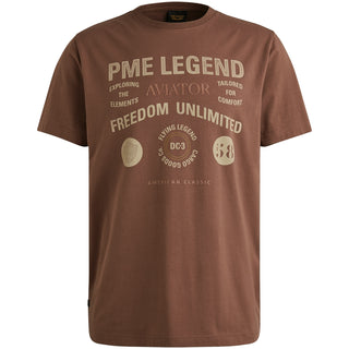 PME LEGEND Aviator T-Shirt - Bronze Sand Wave - PTSS2509566-8203