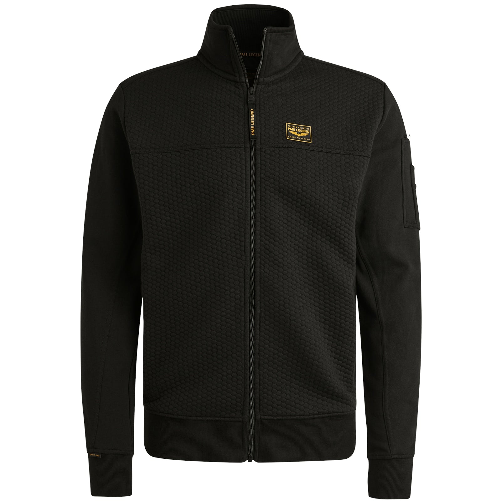 PME LEGEND Interlock-Sweatjacke mit Zipper - Midnight Carbon Black - PSW2509436-999