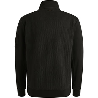 PME LEGEND Interlock-Sweatjacke mit Zipper - Midnight Carbon Black - PSW2509436-999