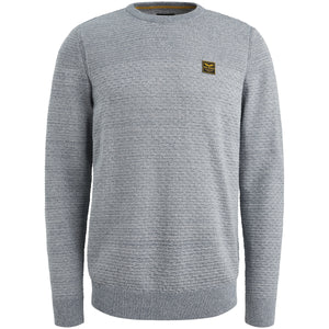 PME LEGEND Rundhals Strickpullover - Slate Heather Blue - PKW2511300-5301