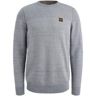 PME LEGEND Rundhals Strickpullover - Slate Heather Blue - PKW2511300-5301