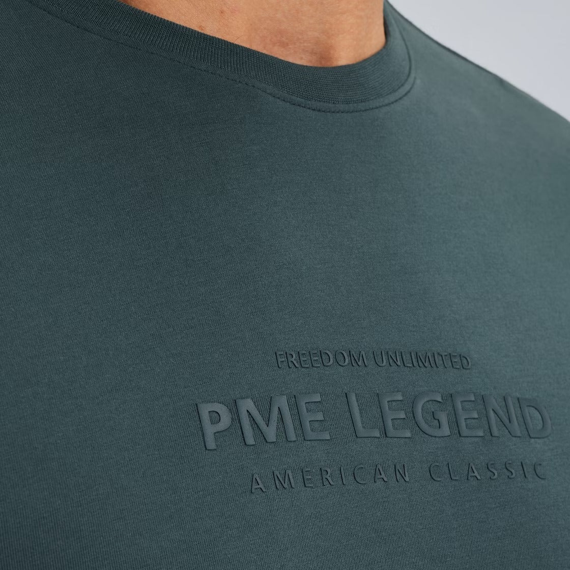 PME LEGEND Rundhals Longsleeve Pullover - Emerald Shore Blue - PTS2508570-5125 von PME Legend