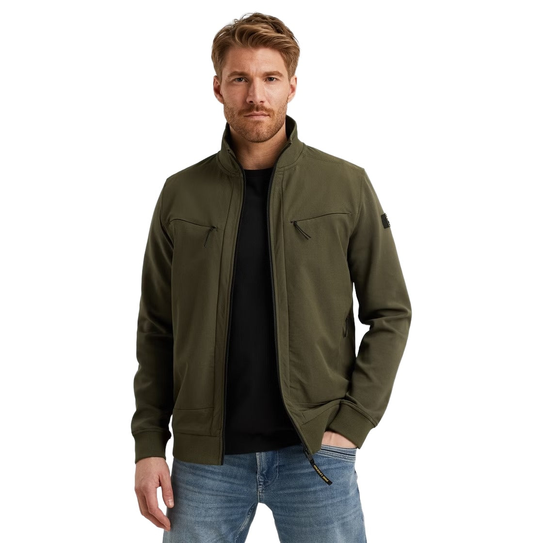 PME LEGEND Interlock-Cardigan - Olive Drift - PSW2508438-6416