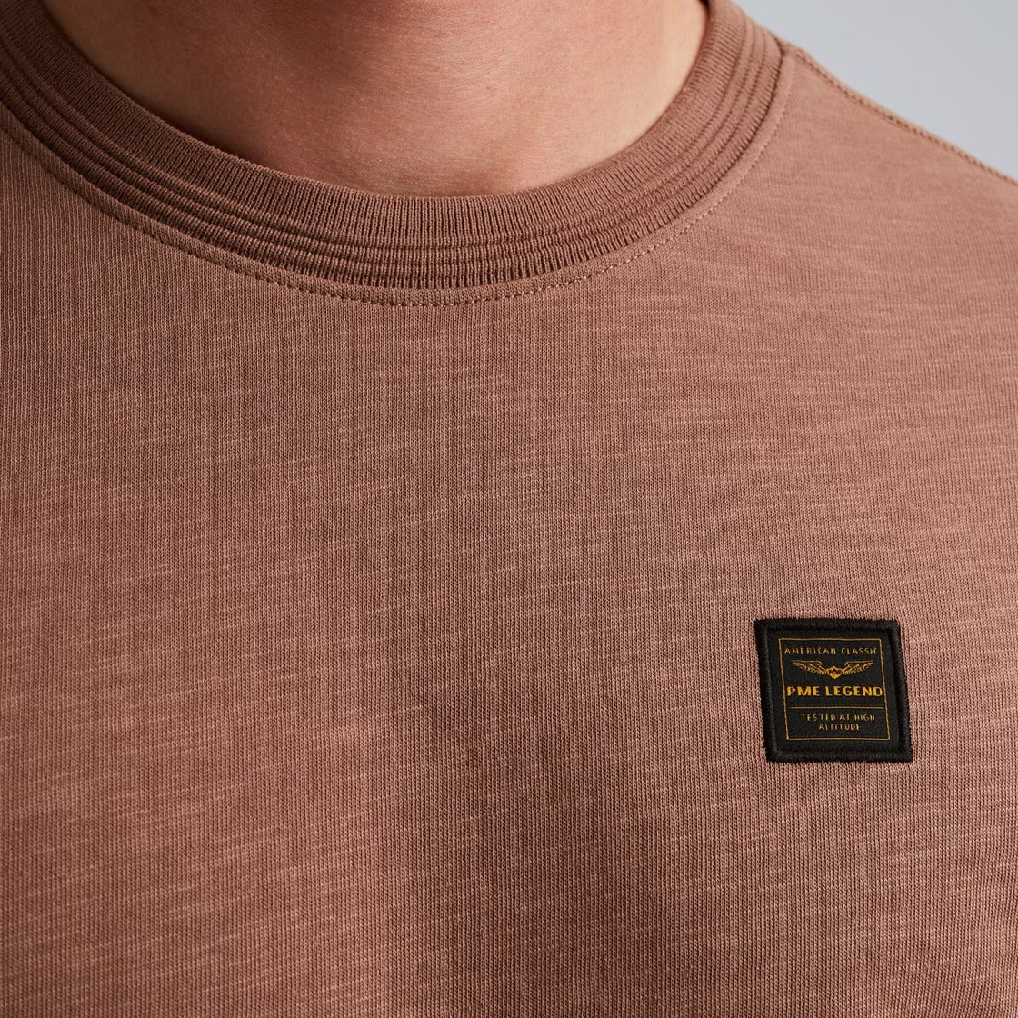PME LEGEND Kurzarm Shirt Rundhals T-Shirt - Rosewood Heather - PTSS2509565-8202 von PME Legend