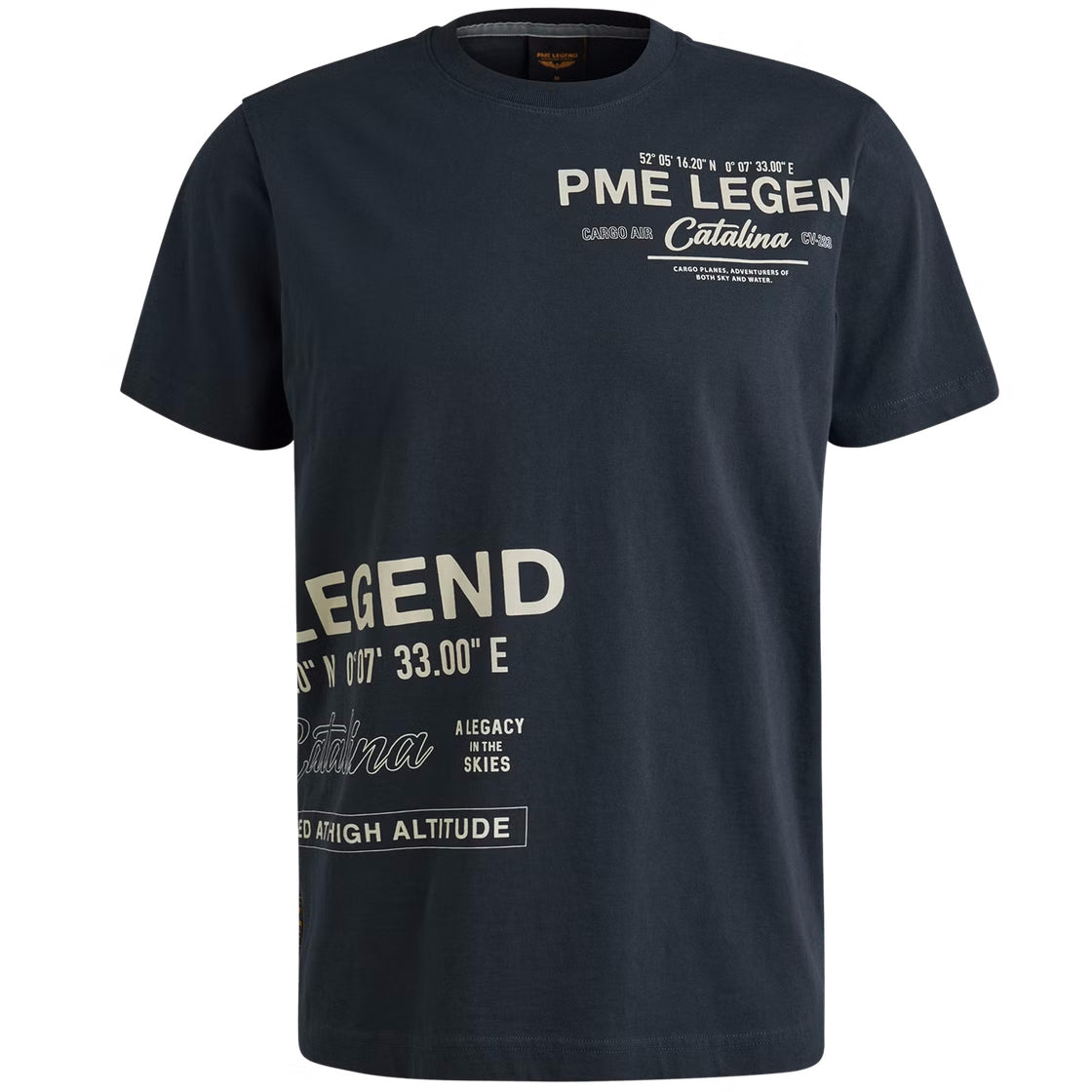 PME LEGEND Rundhals Shirt - Midnight Harbor Blue - PTSS2503594-5281