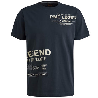 PME LEGEND Rundhals Shirt - Midnight Harbor Blue - PTSS2503594-5281