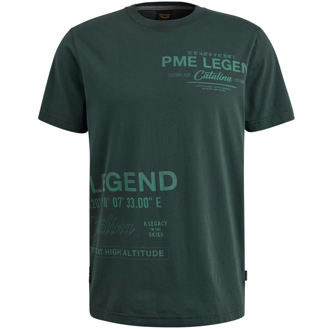 PME LEGEND Rundhals Shirt - Forest Glimmer Green - PTSS2503594-6147
