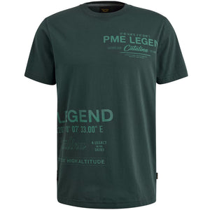 PME LEGEND Rundhals Shirt - Forest Glimmer Green - PTSS2503594-6147