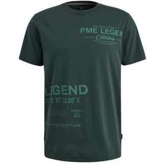 PME LEGEND Rundhals Shirt - Forest Glimmer Green - PTSS2503594-6147