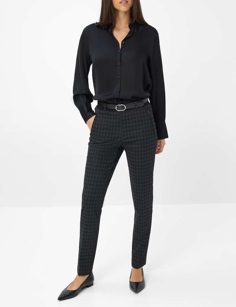 RAPHAELA BY BRAX LILLYTH Schlupfhose - Black Shadow Check - 10270020 17-5468-08 von RAPHAELA BY BRAX