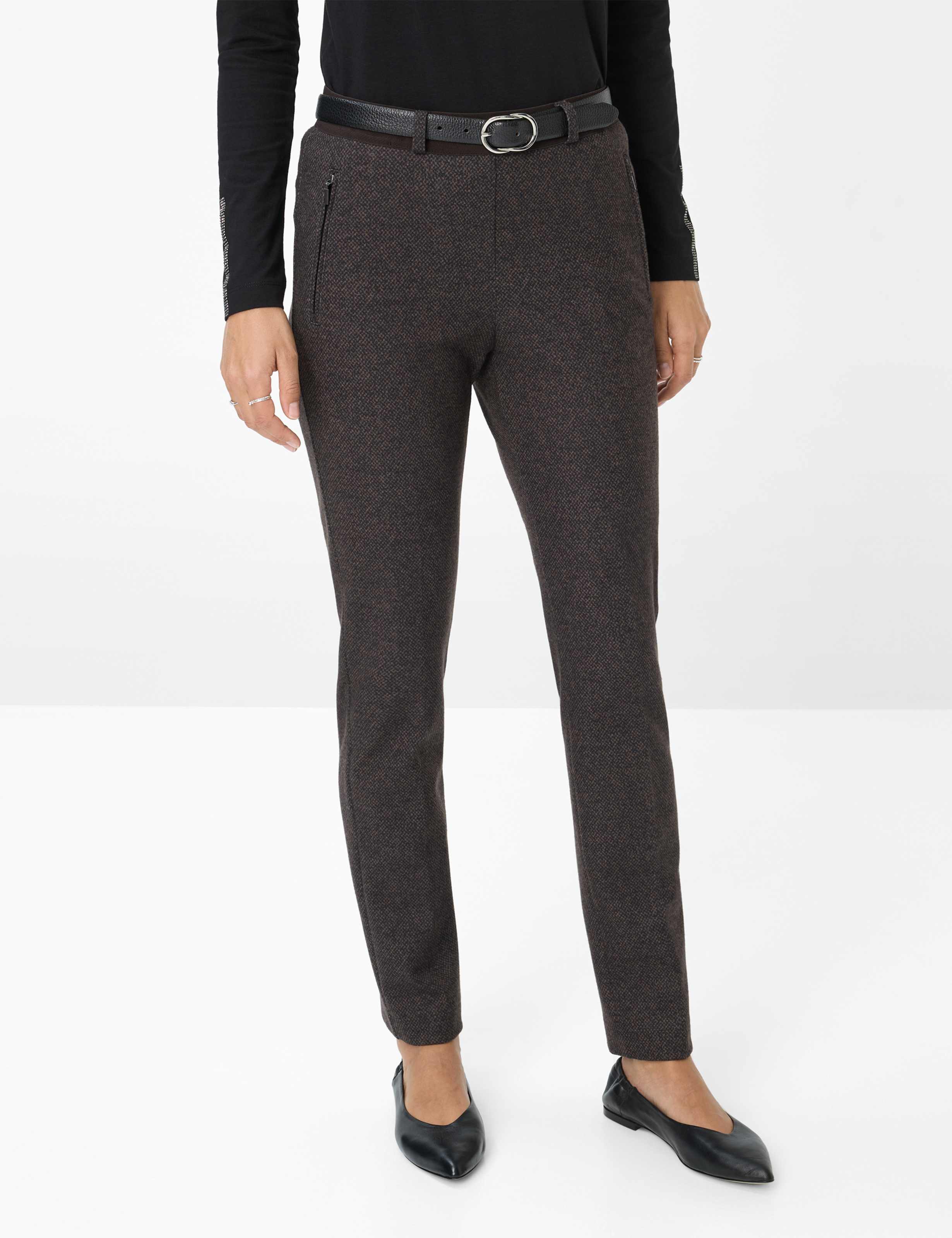 RAPHAELA BY BRAX Lillyth Chino/Jogpants - Espresso Tweed Brown - 10270020 17-5268-52