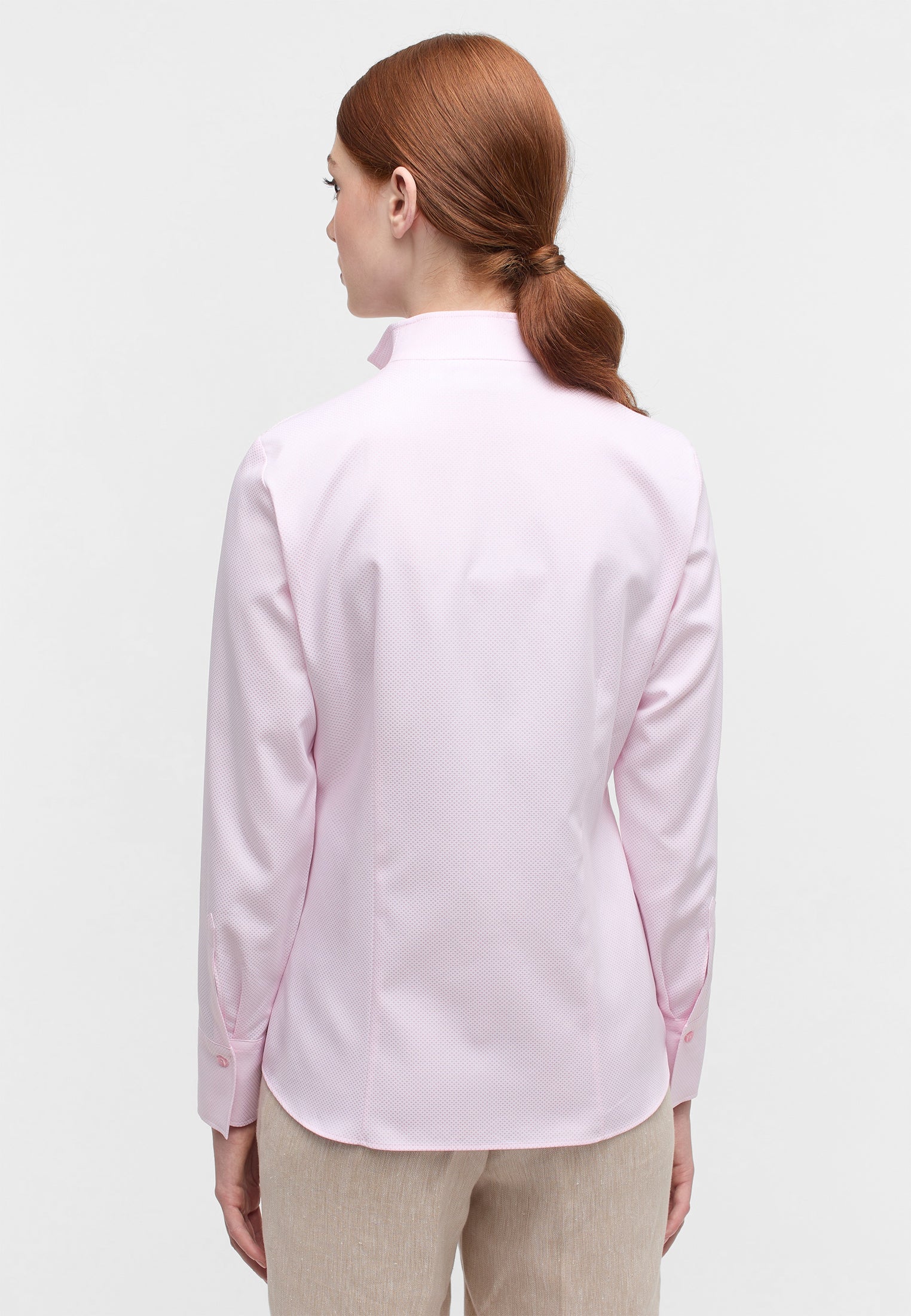 ETERNA REGULAR FIT Langarm Bluse - Rose Quartz Dots - 7001-51-D266 von Eterna