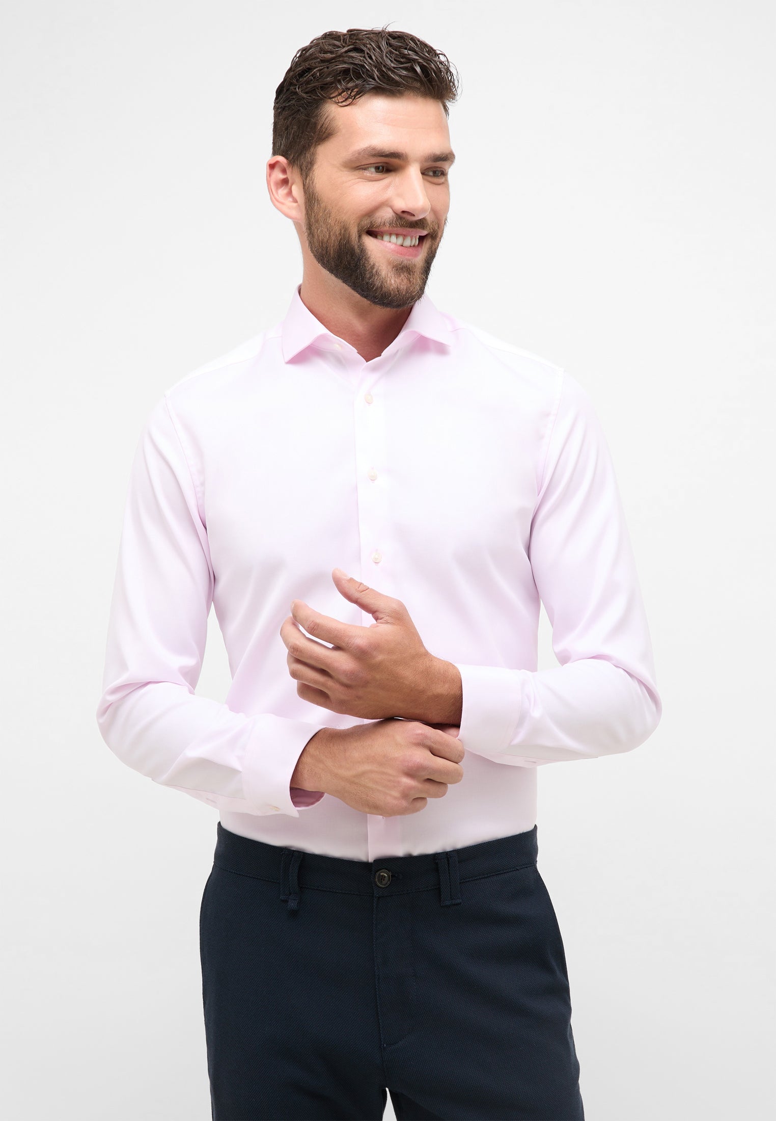 ETERNA SLIM FIT COVER SHIRT - Blush Quartz Pink - 8817-50-F182