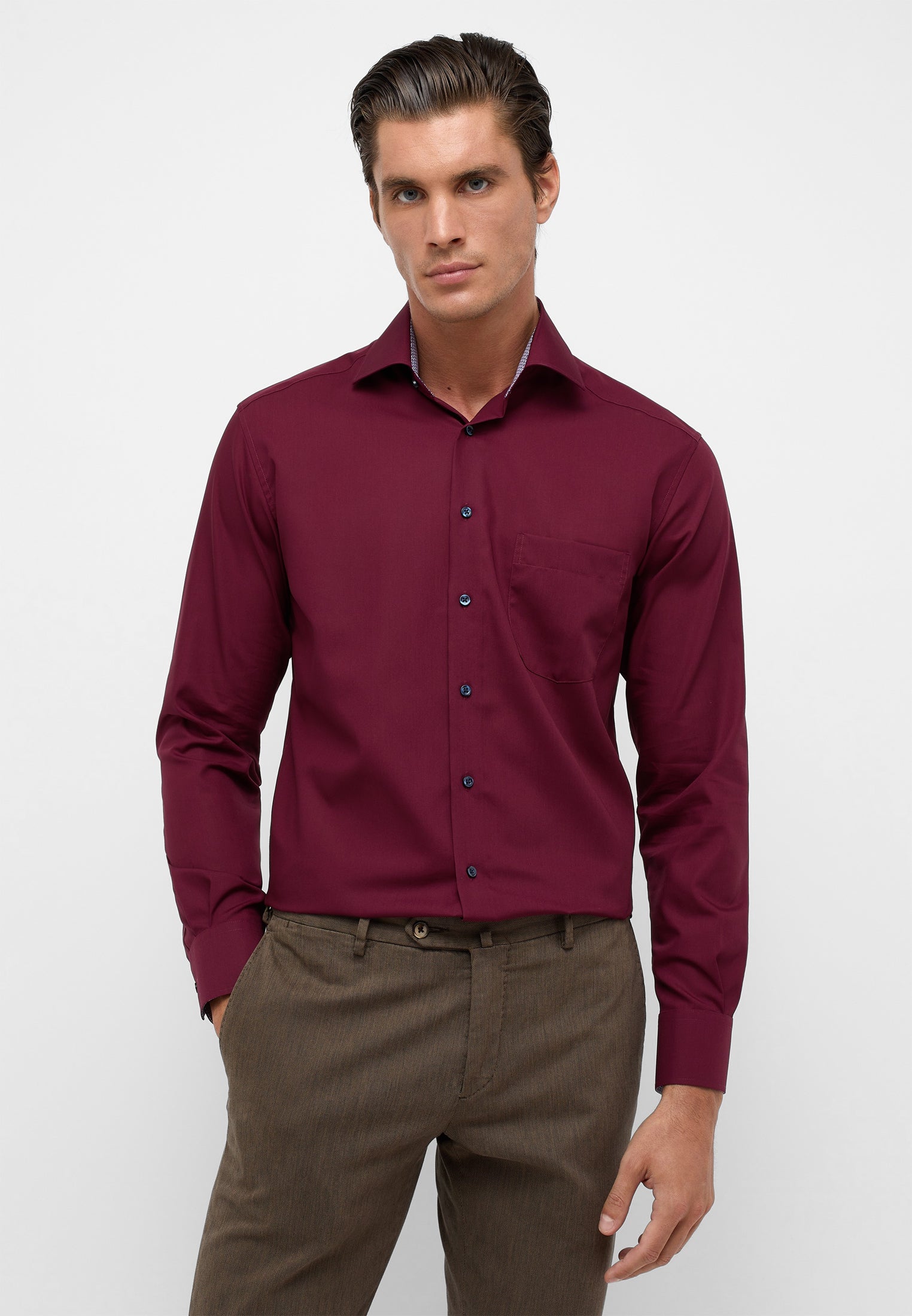 ETERNA MODERN FIT Langarm Hemd - Crimson Night Blue - 1303-58-X15K von Eterna