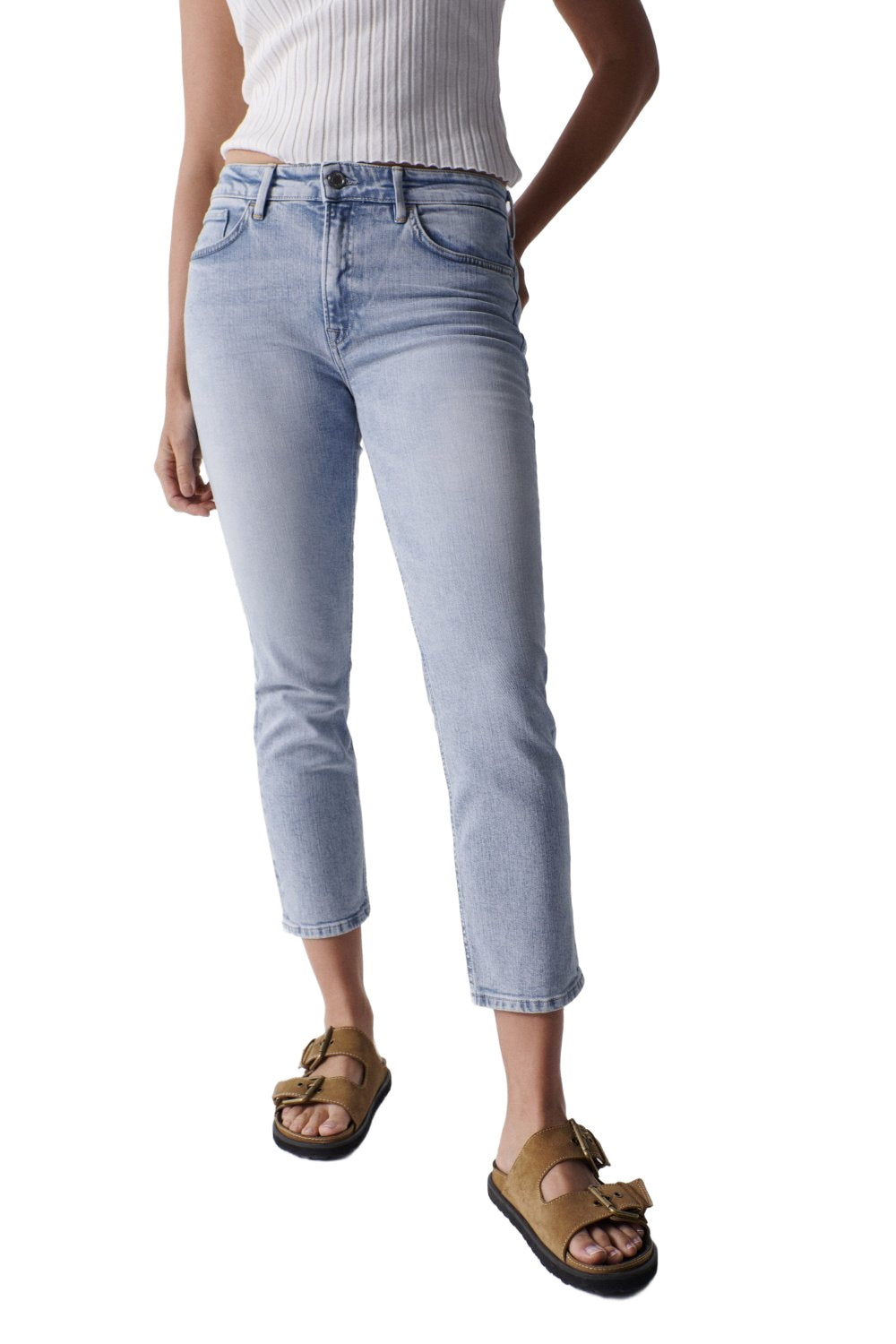 SALSA True Cropped Slim Jeans - Driftwood Sky - 126044.8501
