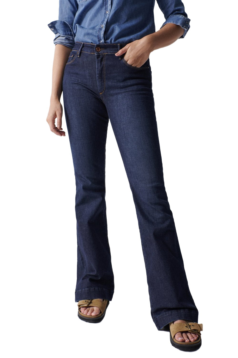 SALSA Destiny Push Up Schlaghose - Midnight Indigo Navy - 21005341.0854