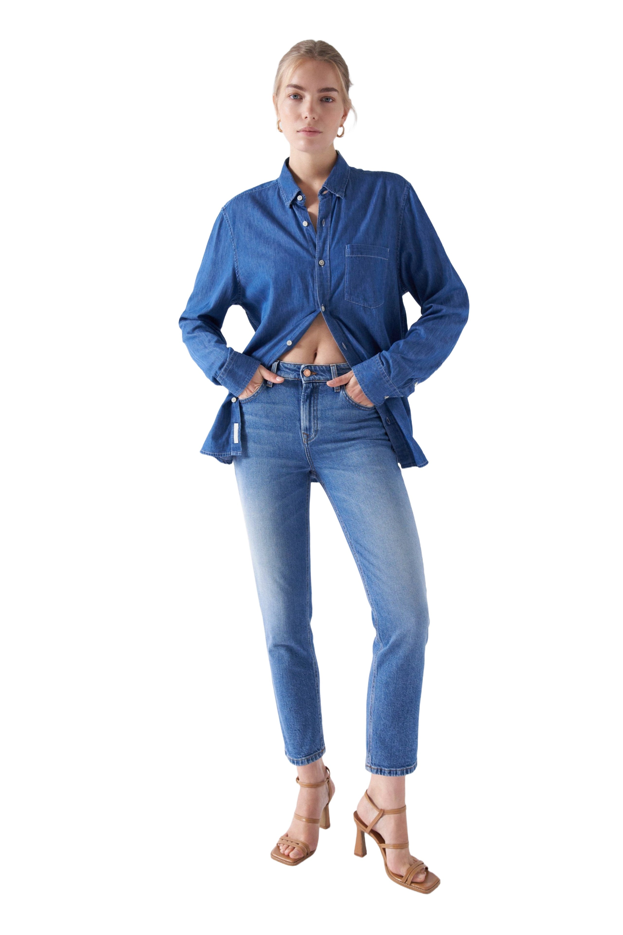 SALSA TRUE CROPPED Jeans - Harbor Sky Blue - 21007181.0510