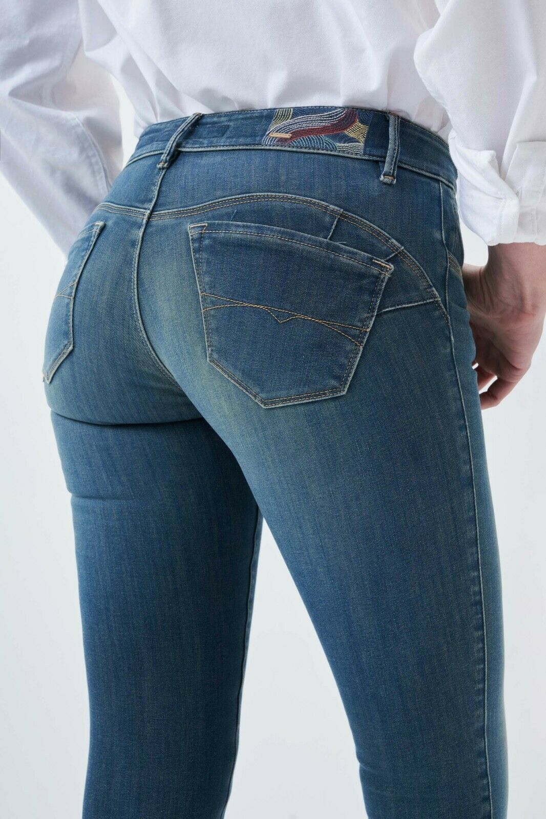 SALSA Wonder Push Up Skinny-Jeans - Faded Atlantic Blue - 125943.8504 von Salsa